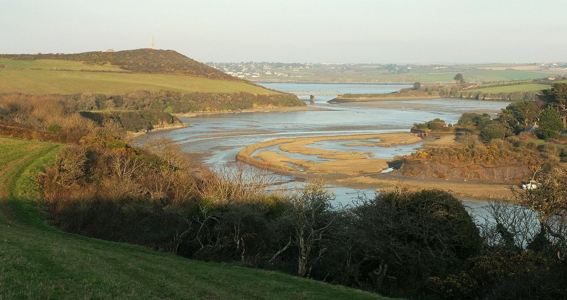 Little Petherick Creek and tidal-mill remains near Trevorrick, January 2017